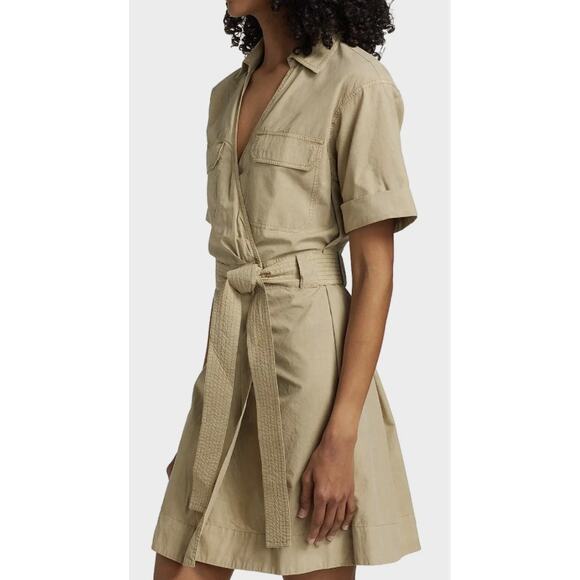 RAILS WOMENS SIZE MEDIUM NATALIE TIE WAIST MINI DRESS OLIVE KHAKI TAN NEW - Picture 3 of 14